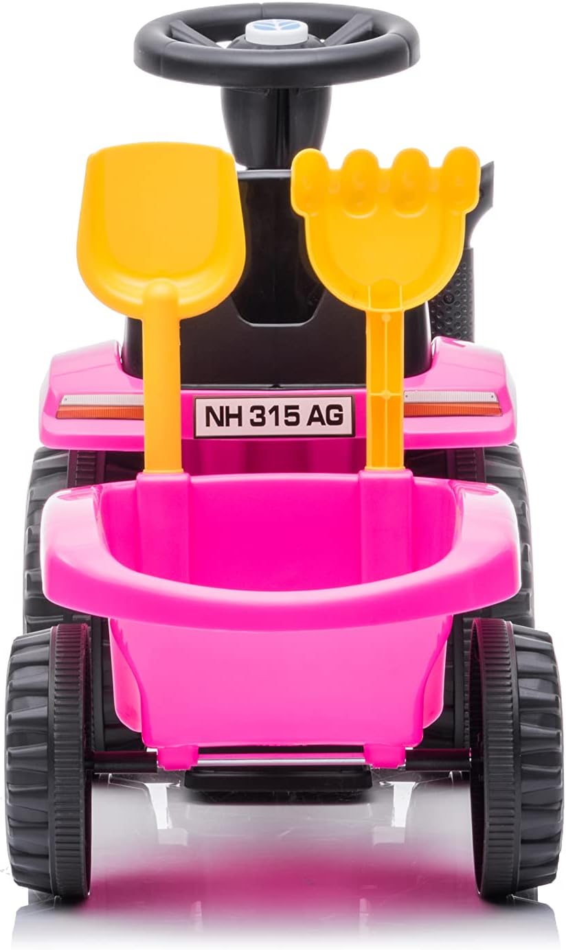 Pink New Holland Tractor Ride On With Trailer
