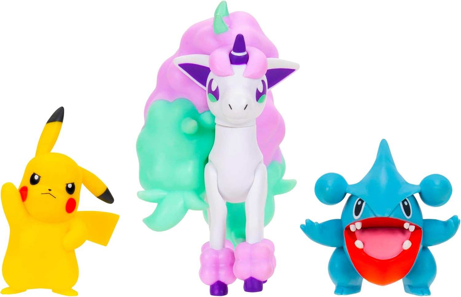 Pokémon Battle Figure 3 Pack - Includes 5Cm Pikachu & Gible And 7.5Cm Galarian Ponyta