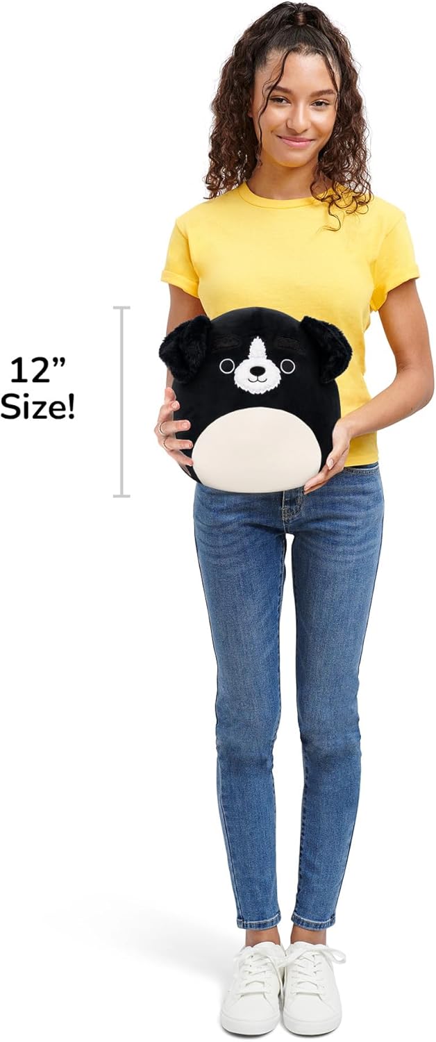 Squishmallows Original 12-Inch Paulie The Black Fuzzy Dog