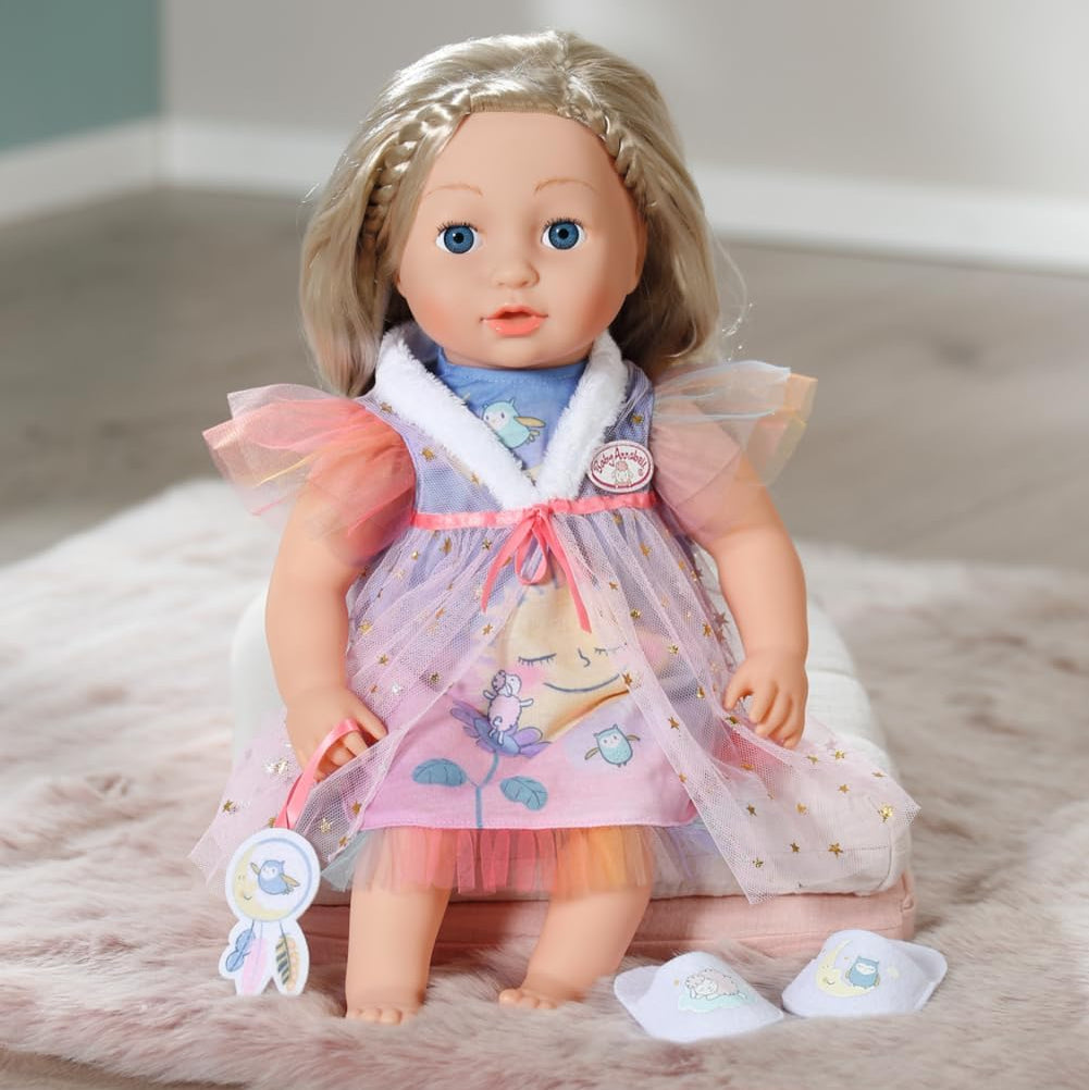 Baby Annabell Sweet Dreams Nightdress With Plush Collar, Slippers And Dream Catcher For 43 Cm Dolls