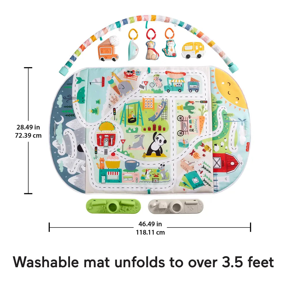 Fisher-Price Activity City Gym To Jumbo Play Mat With Music And Lights