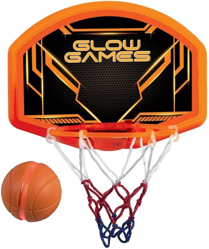 Glow Games Light-Up Basketball Hoop And Ball, Led Glow In The Dark