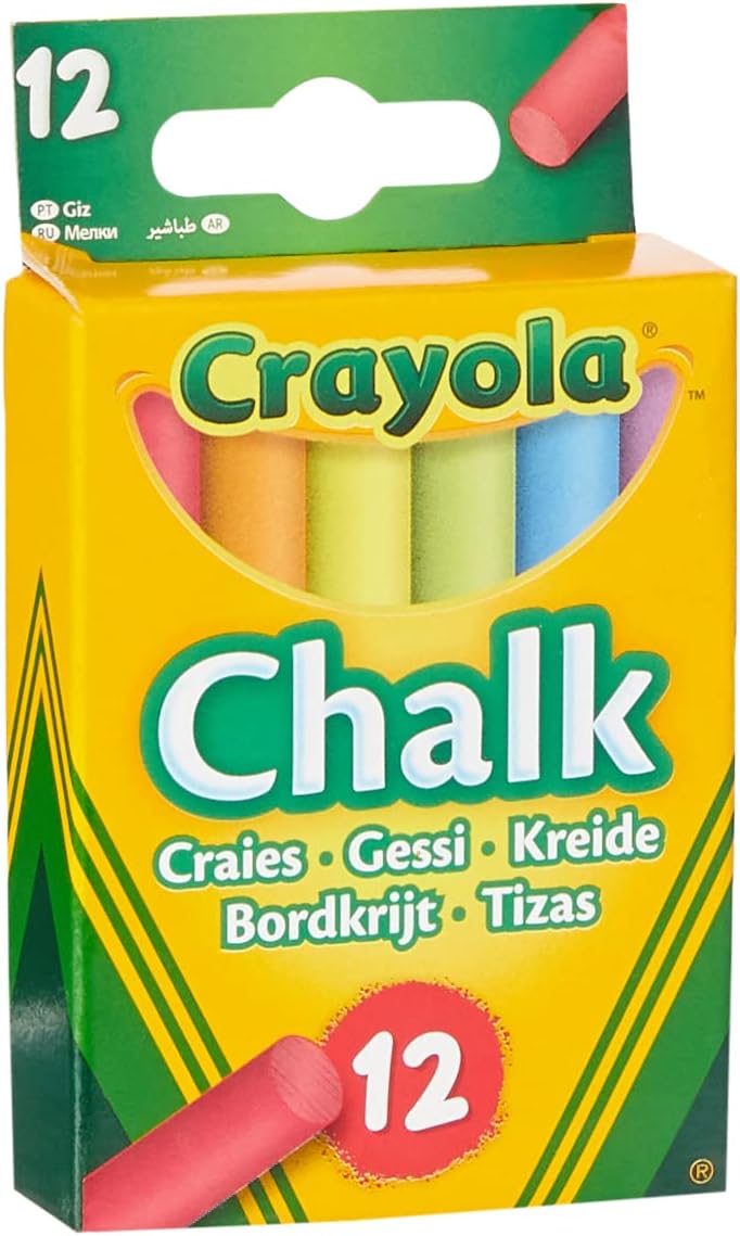Crayola 12 Pack Anti Dust Coloured Chalk