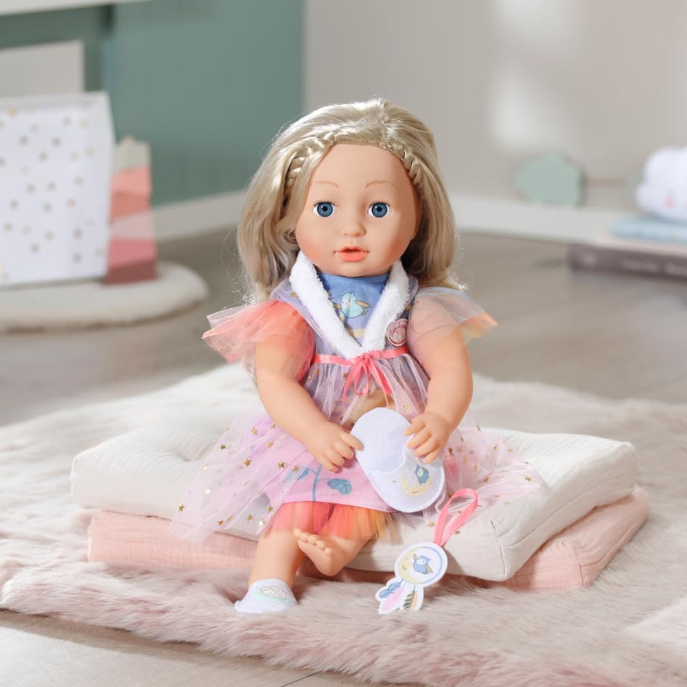 Baby Annabell Sweet Dreams Nightdress With Plush Collar, Slippers And Dream Catcher For 43 Cm Dolls