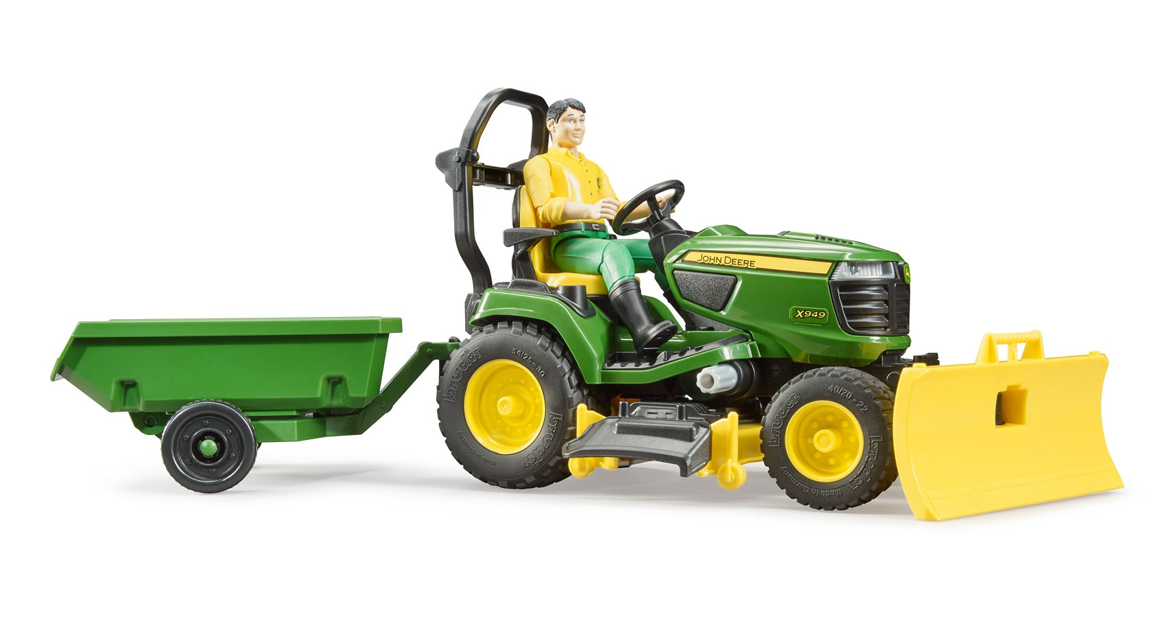 Bruder John Deere Lawn Mower With Trailer And Driver