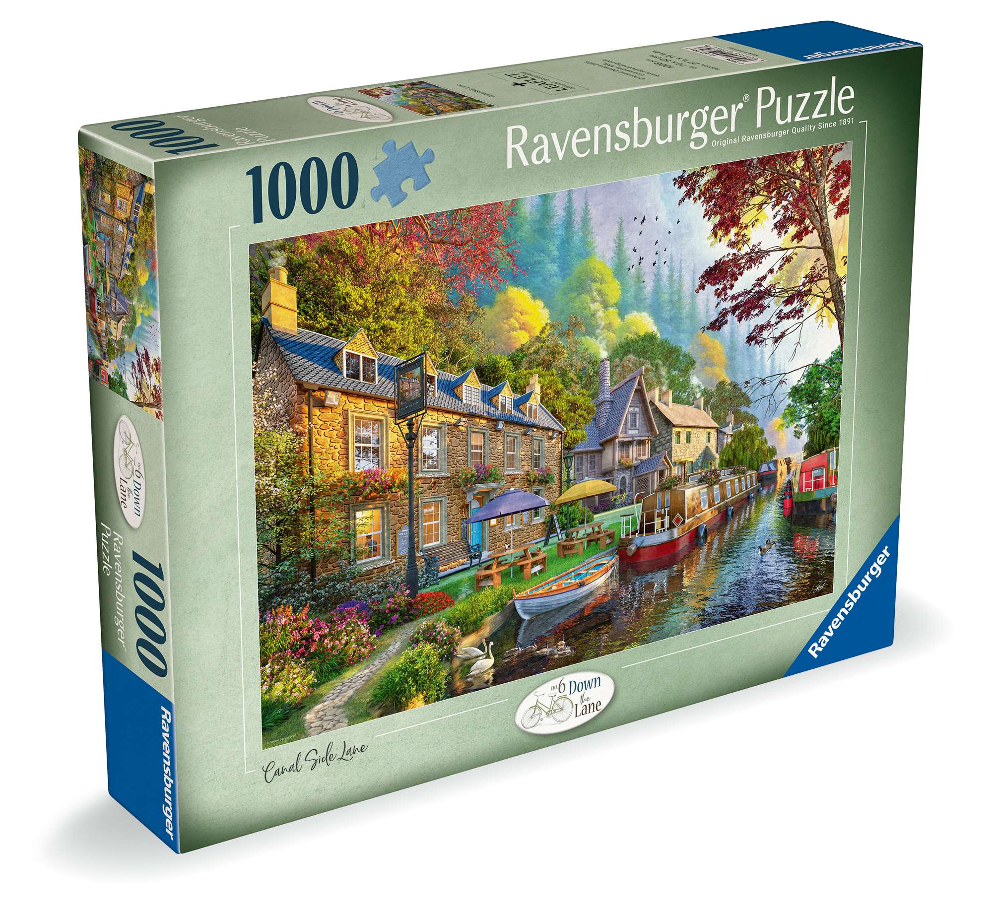 Ravensburger Down The Lane No.6 Canal Side Lane 1000 Piece Jigsaw Puzzle
