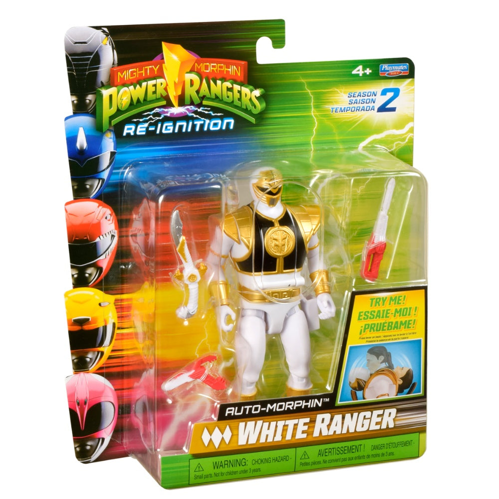 Mighty Morphin Power Rangers Re-Ignition Auto-Morphin White Ranger Action Figure