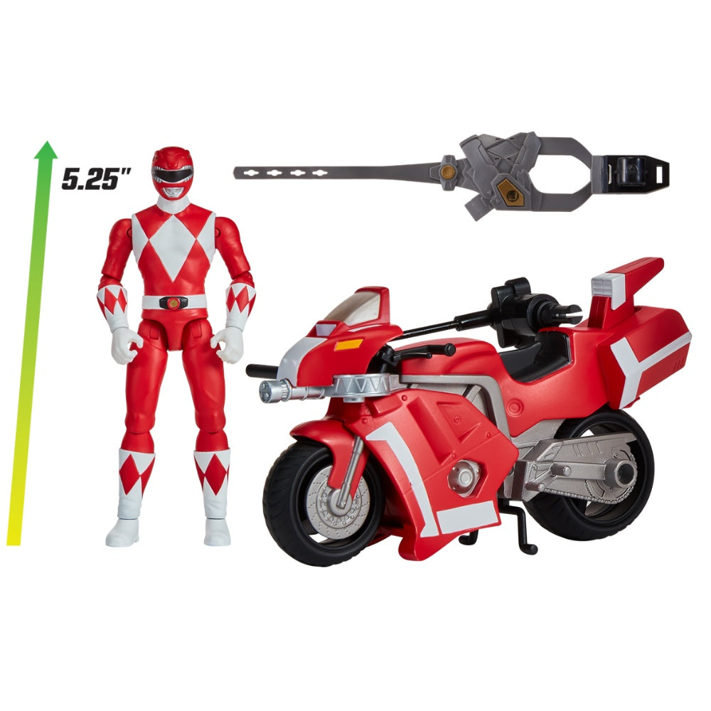 Mighty Morphin Power Rangers Tyrannosaurus Battle Bike With Red Ranger