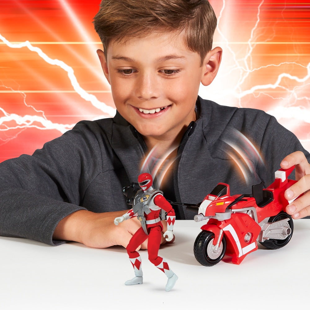 Mighty Morphin Power Rangers Tyrannosaurus Battle Bike With Red Ranger