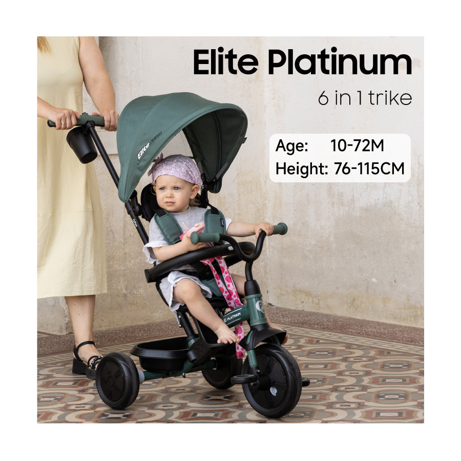 Qplay Elite Platinum 6-In-1 Trike Green
