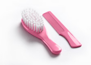 Baby Hair Brush & Comb Set Pink