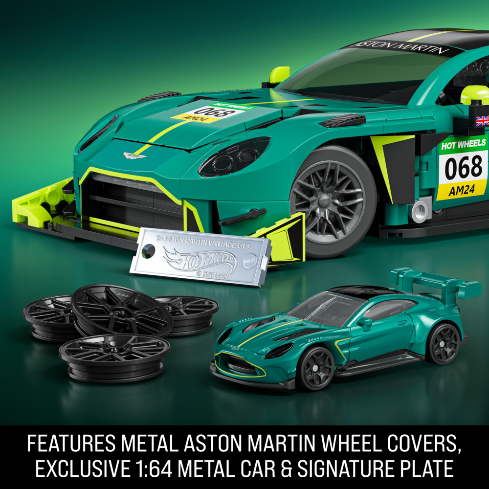 Mattel Brick Shop Hot Wheels Elite Series '24 Aston Martin Vantage Gt3 Building Set