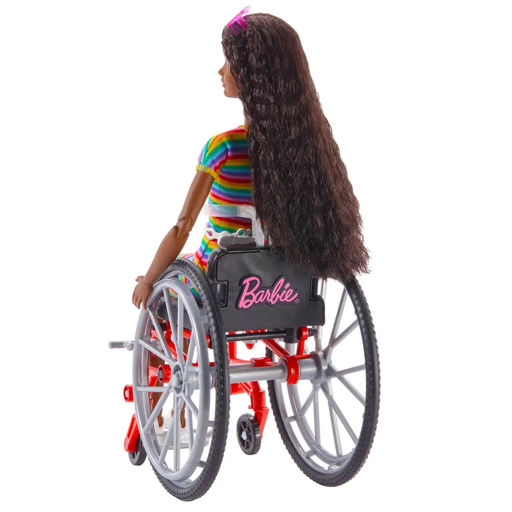 Brunette Barbie Doll With Wheelchair