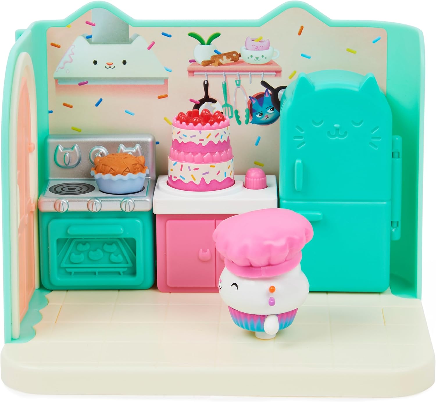 Gabby’s Dollhouse, Bakey With Cakey Kitchen With Figure And Accessories, 3 Furniture Pieces And 2 Surprises