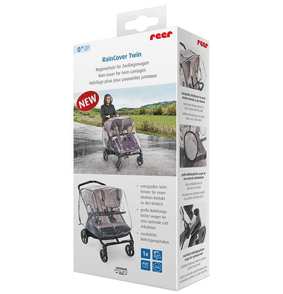 Reer Rain Cover For Twin Side By Side Pushchair