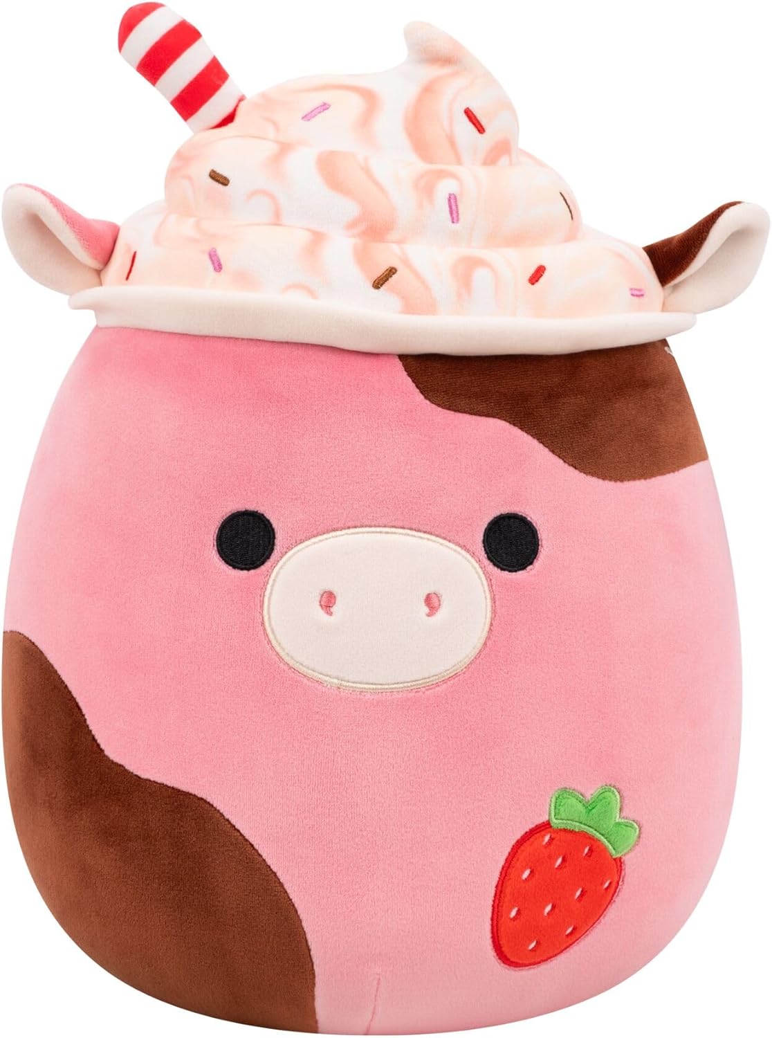 Squishmallows Original 12-Inch Rishi The Strawberry Milkshake Cow