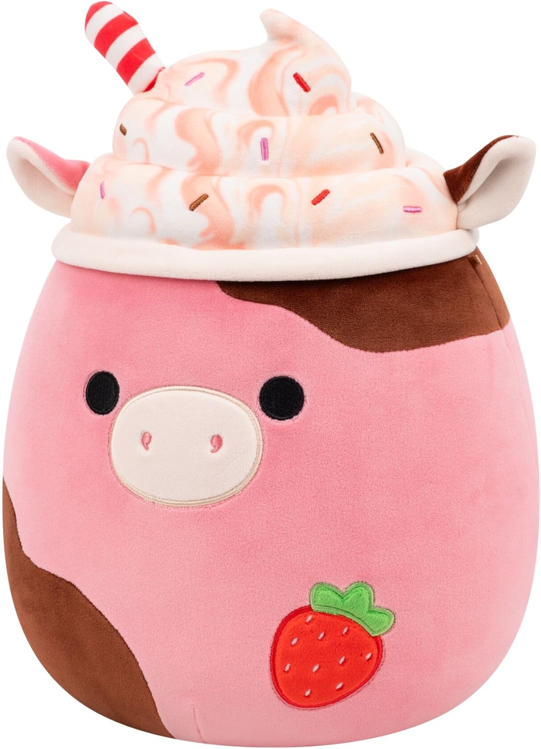 Squishmallows Original 12-Inch Rishi The Strawberry Milkshake Cow