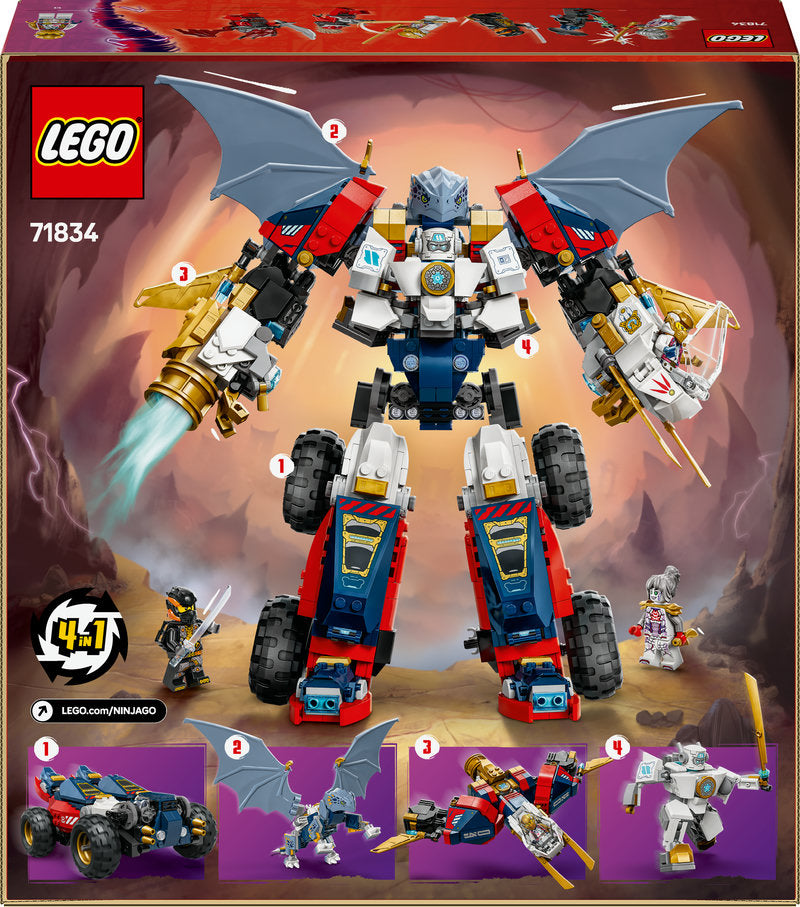 Lego® Ninjago® Zane’s Ultra Combiner Mech Toy 4-In-1 Building Set 71834