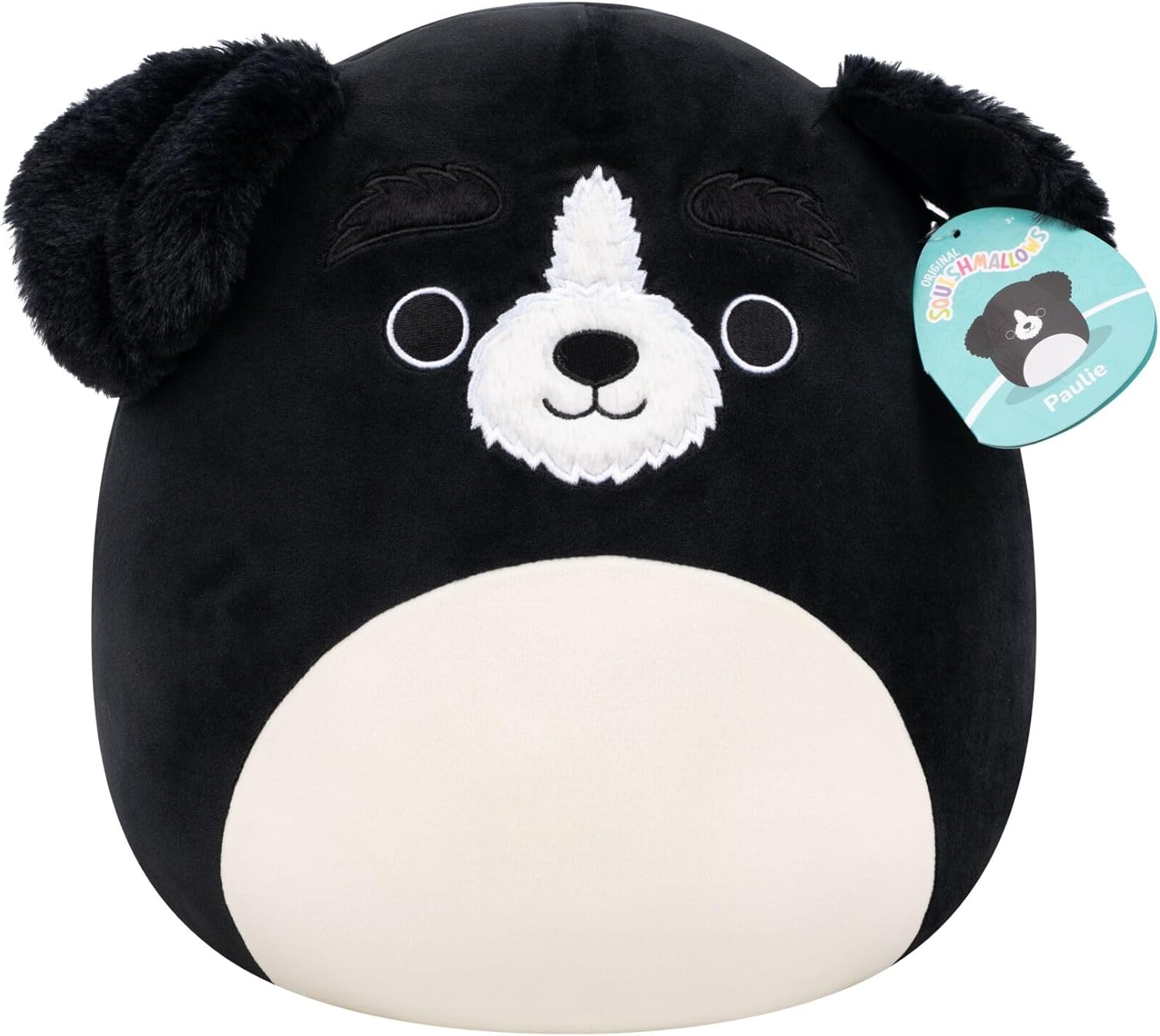 Squishmallows Original 12-Inch Paulie The Black Fuzzy Dog