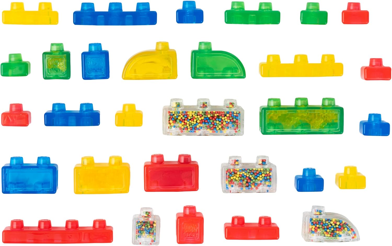 Jelly Blox Stash 'N Stack 2 In 1 Storage Box With 30 Sensory Building Blocks