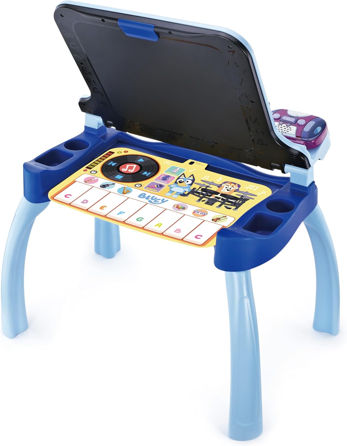 Vtech Official Bluey 3-In-1 Interactive Activity Desk With Chalkboard And Art Station