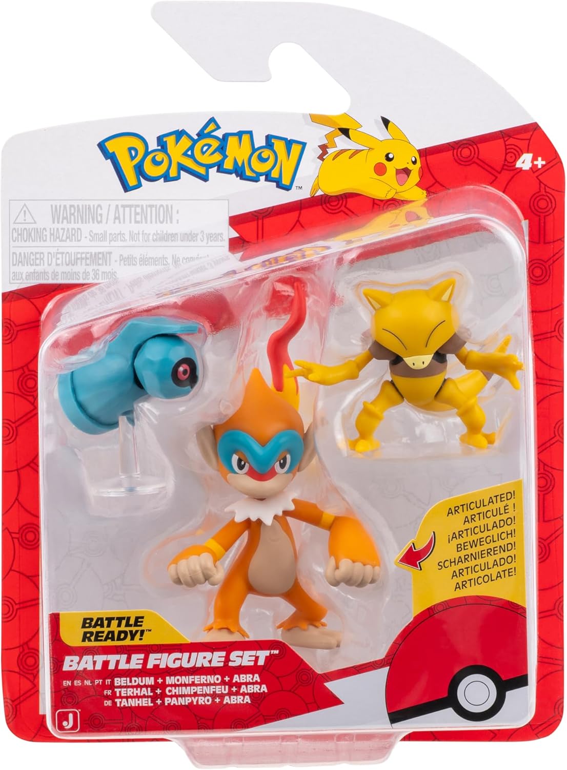 Pokémon Battle Figure Set Tanhel, Abra And Panpyro Official Figures Set
