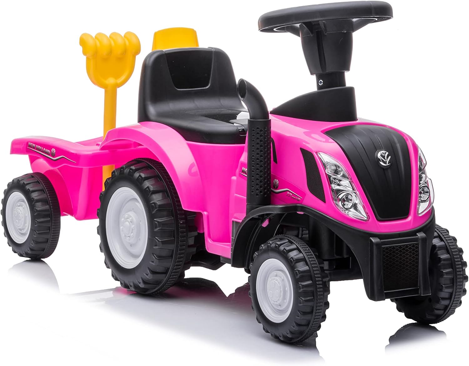 Pink New Holland Tractor Ride On With Trailer