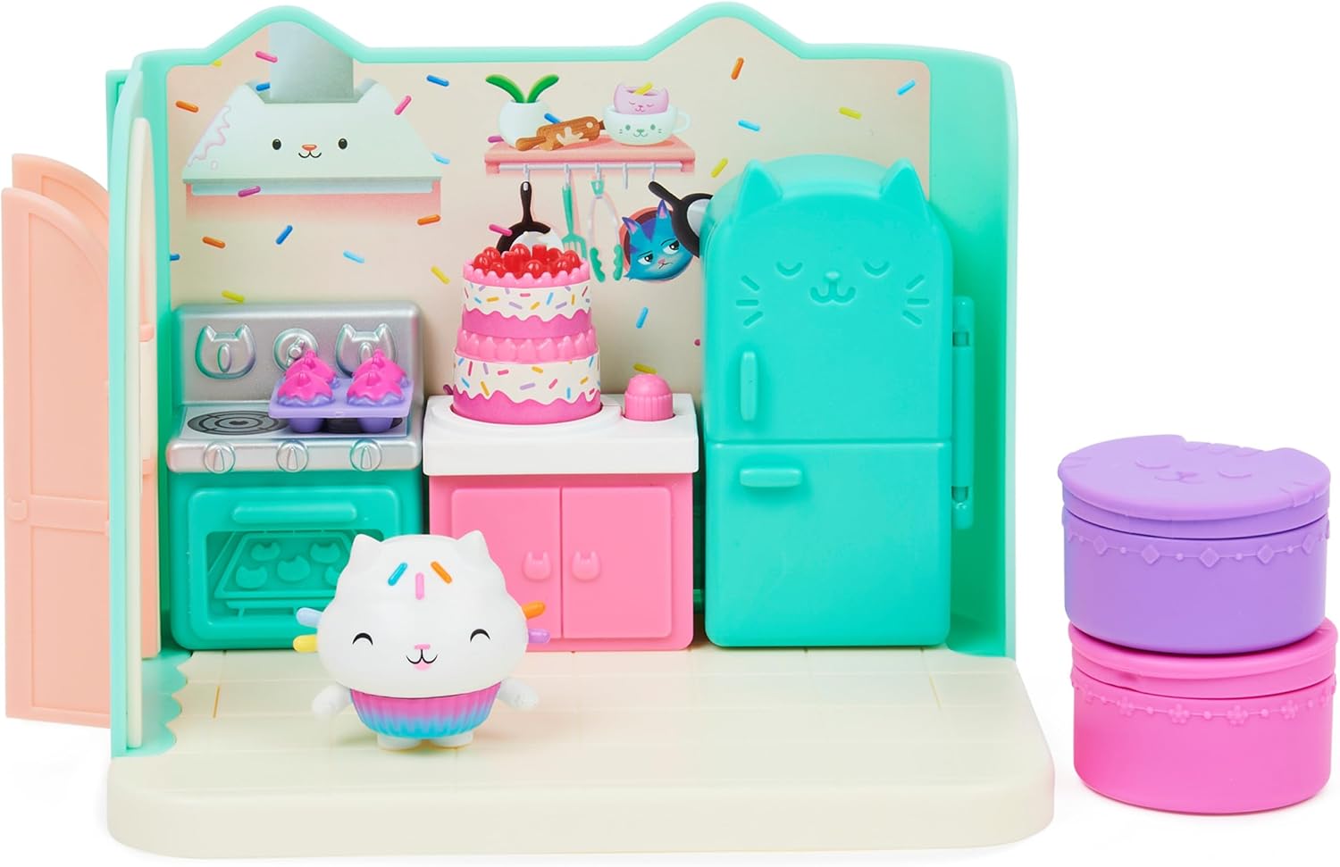 Gabby’s Dollhouse, Bakey With Cakey Kitchen With Figure And Accessories, 3 Furniture Pieces And 2 Surprises