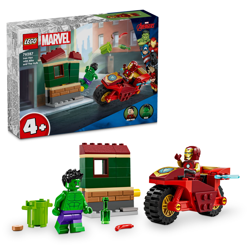 Lego® Marvel Iron Man With Bike And The Hulk Playset 76287