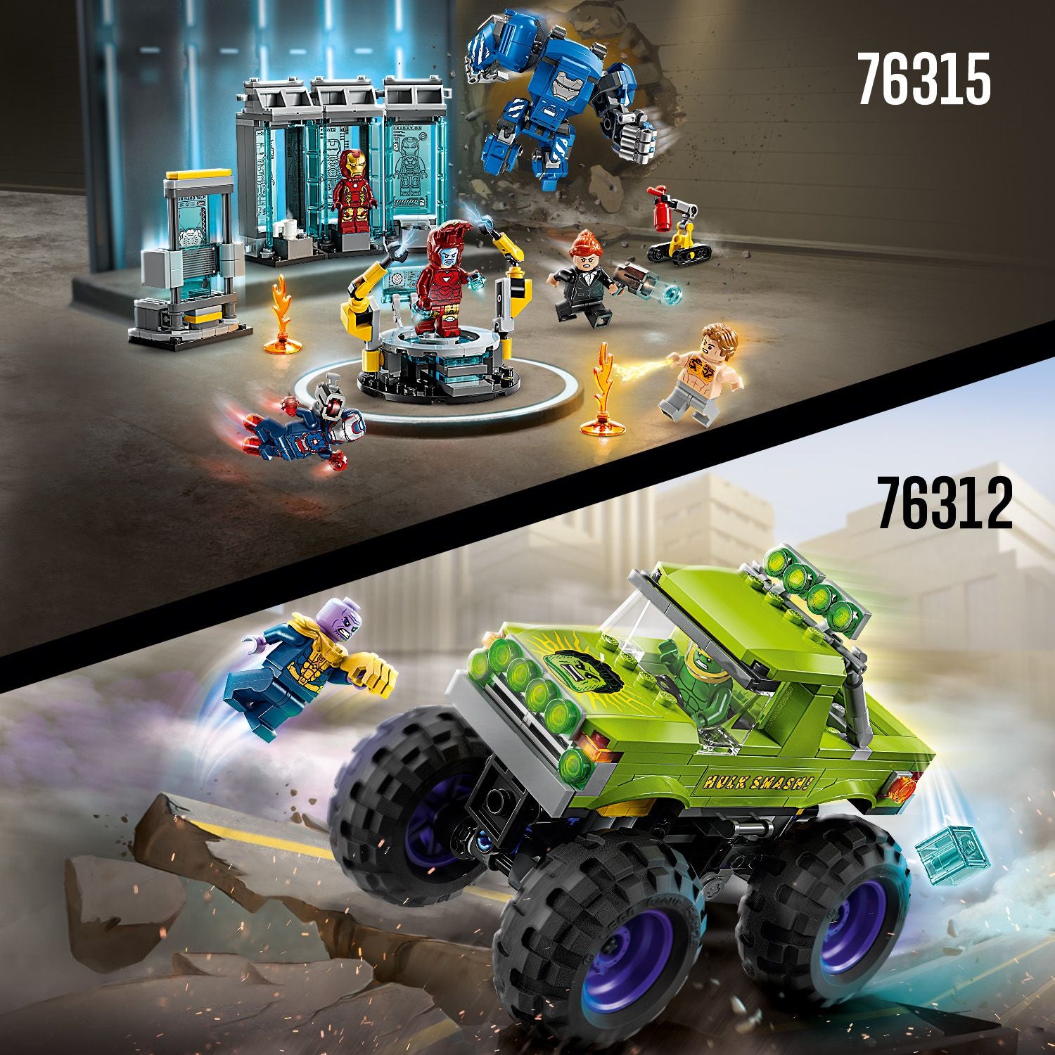 Lego Marvel The Hulk Truck Vs. Thanos Set 76312
