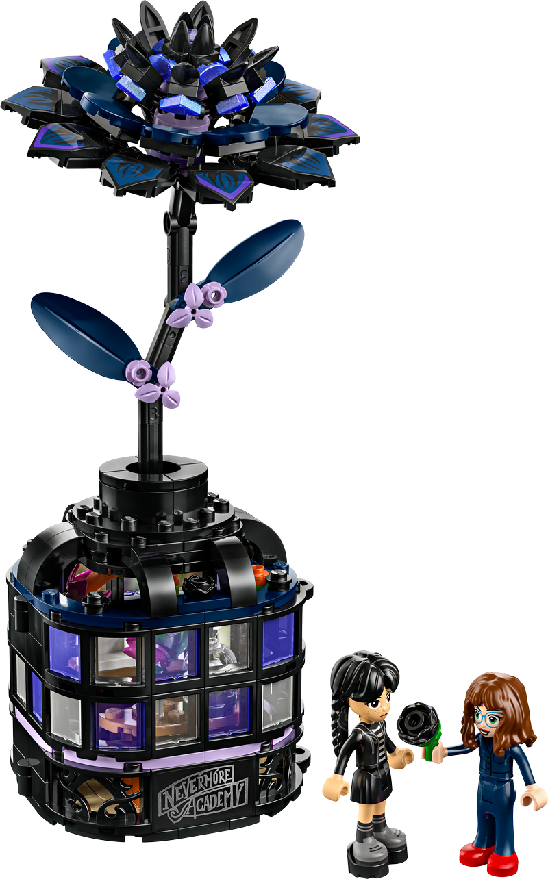 Lego® Wednesday Black Dahlia Flower Halloween Gift, Faux Plant Room Decor 76784