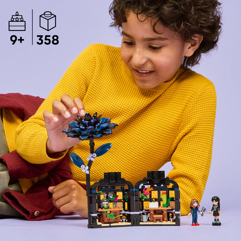 Lego® Wednesday Black Dahlia Flower Halloween Gift, Faux Plant Room Decor 76784