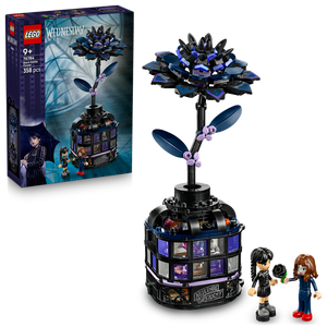 Lego® Wednesday Black Dahlia Flower Halloween Gift, Faux Plant Room Decor 76784