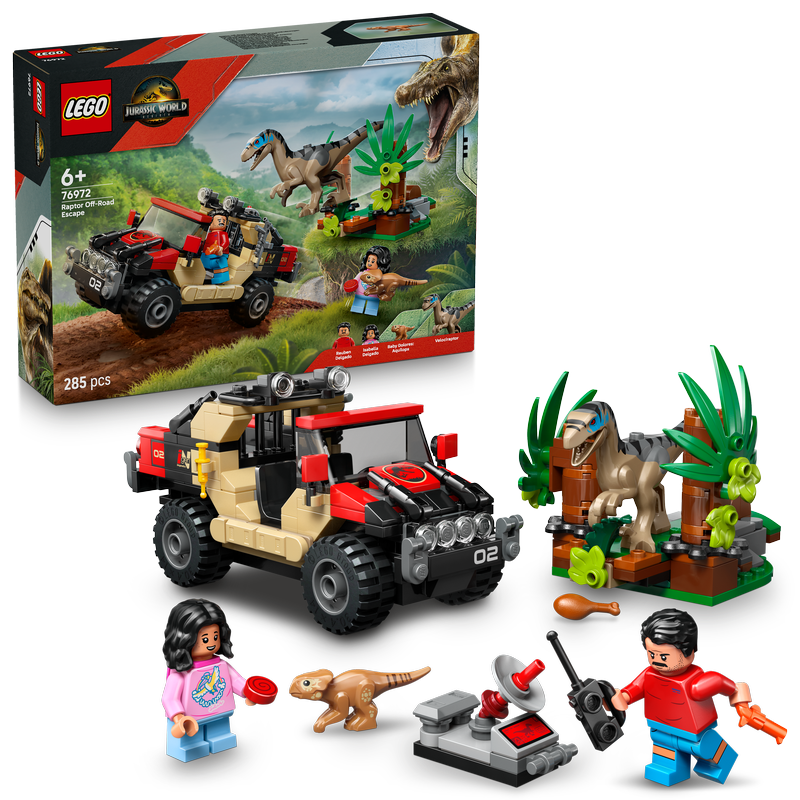 Lego® Jurassic World Raptor Off-Road Escape Velociraptor Toy Dinosaur 76972