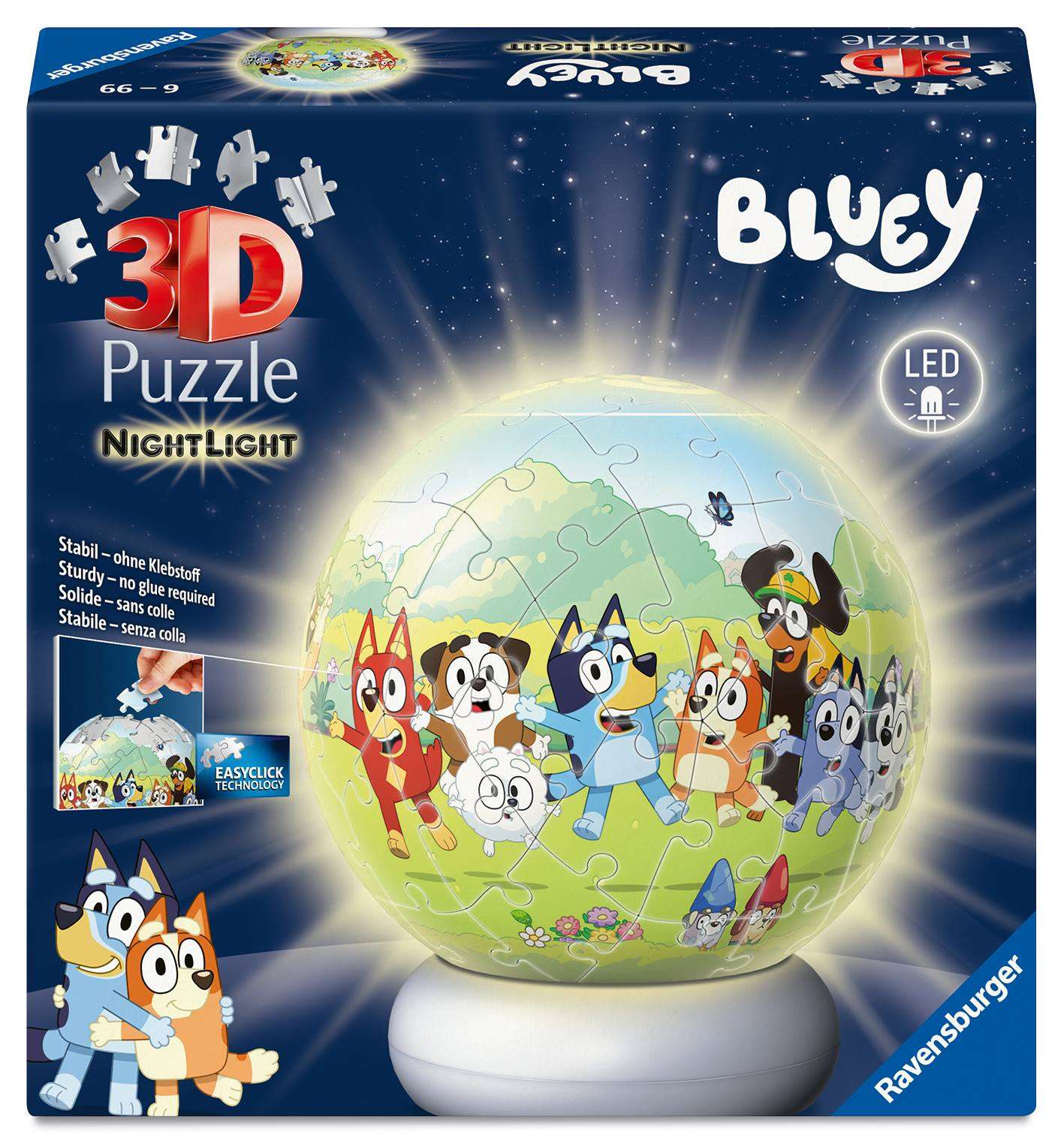 Ravensburger Bluey Lit 72 Piece 3D Jigsaw Puzzle - Night Light