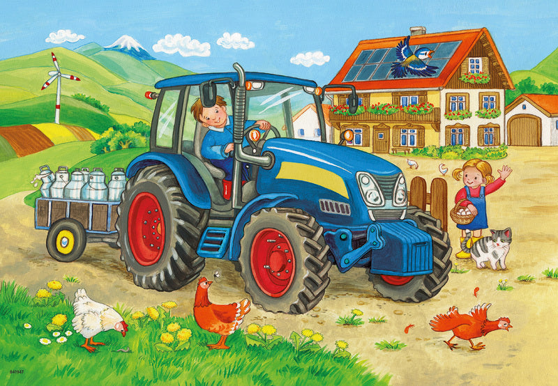 Ravensburger Hard At Work 2X 12 Piece Jigsaw Puzzle Story Game