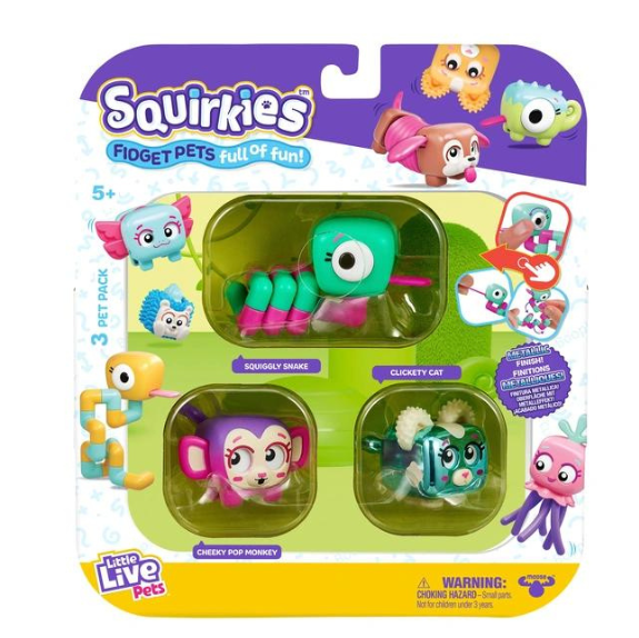 Little Live Pets - Squirkies: 3 Pack: Metallic Clickety Cat