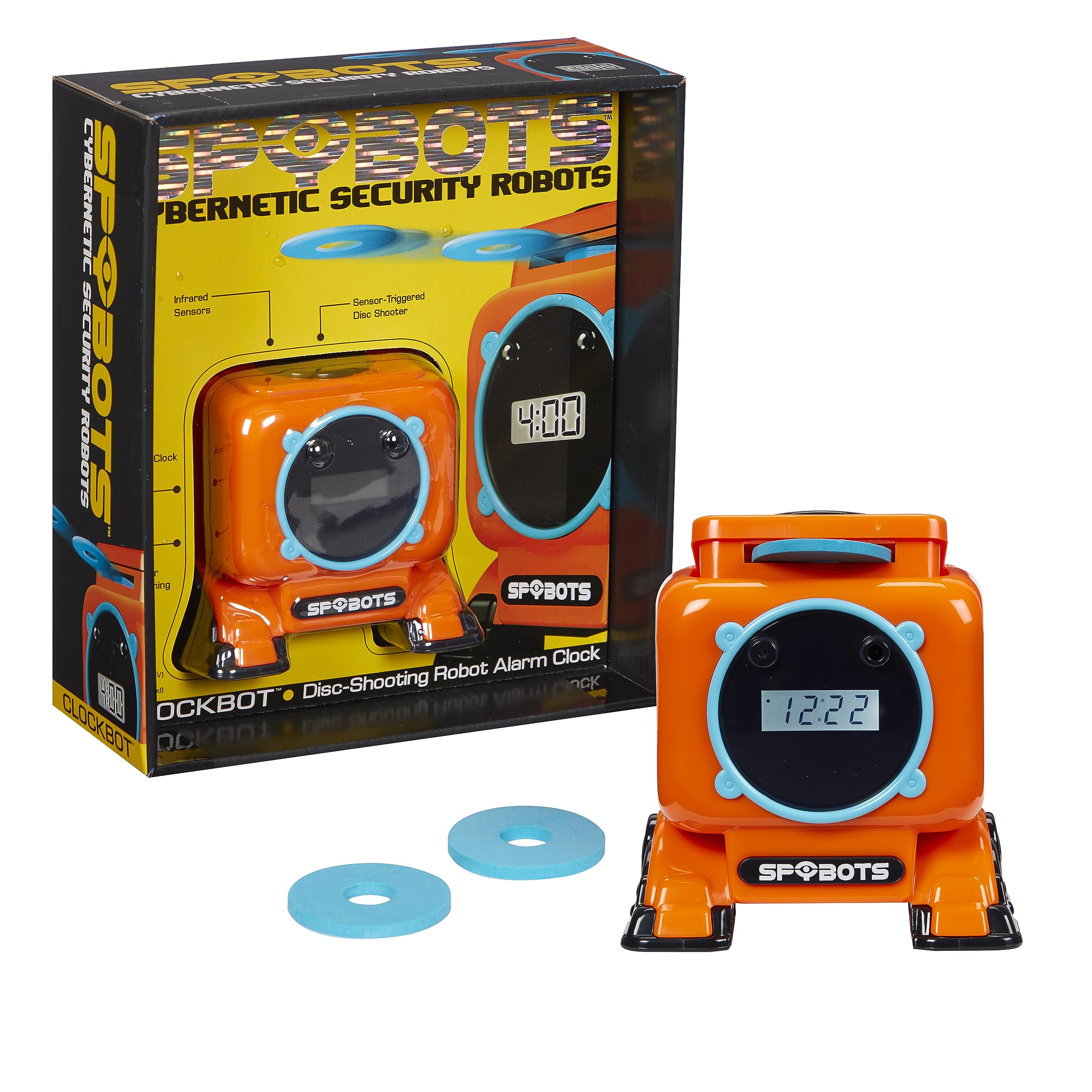 Spybots Clockbot Disc-Shooting Robot Alarm Clock