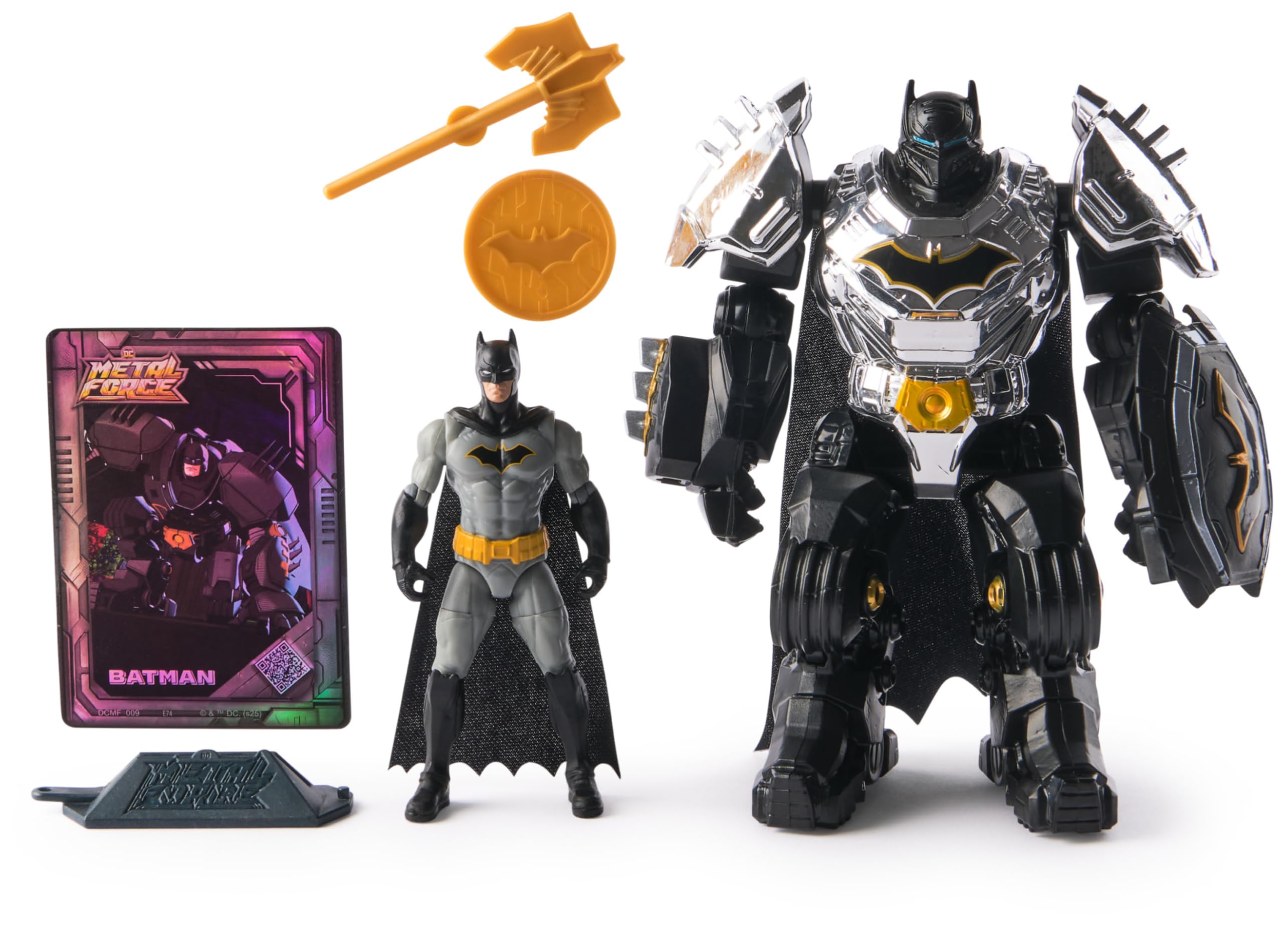 Dc Comics Metal Force Batman Action Figure, 10.9Cm With Accessories