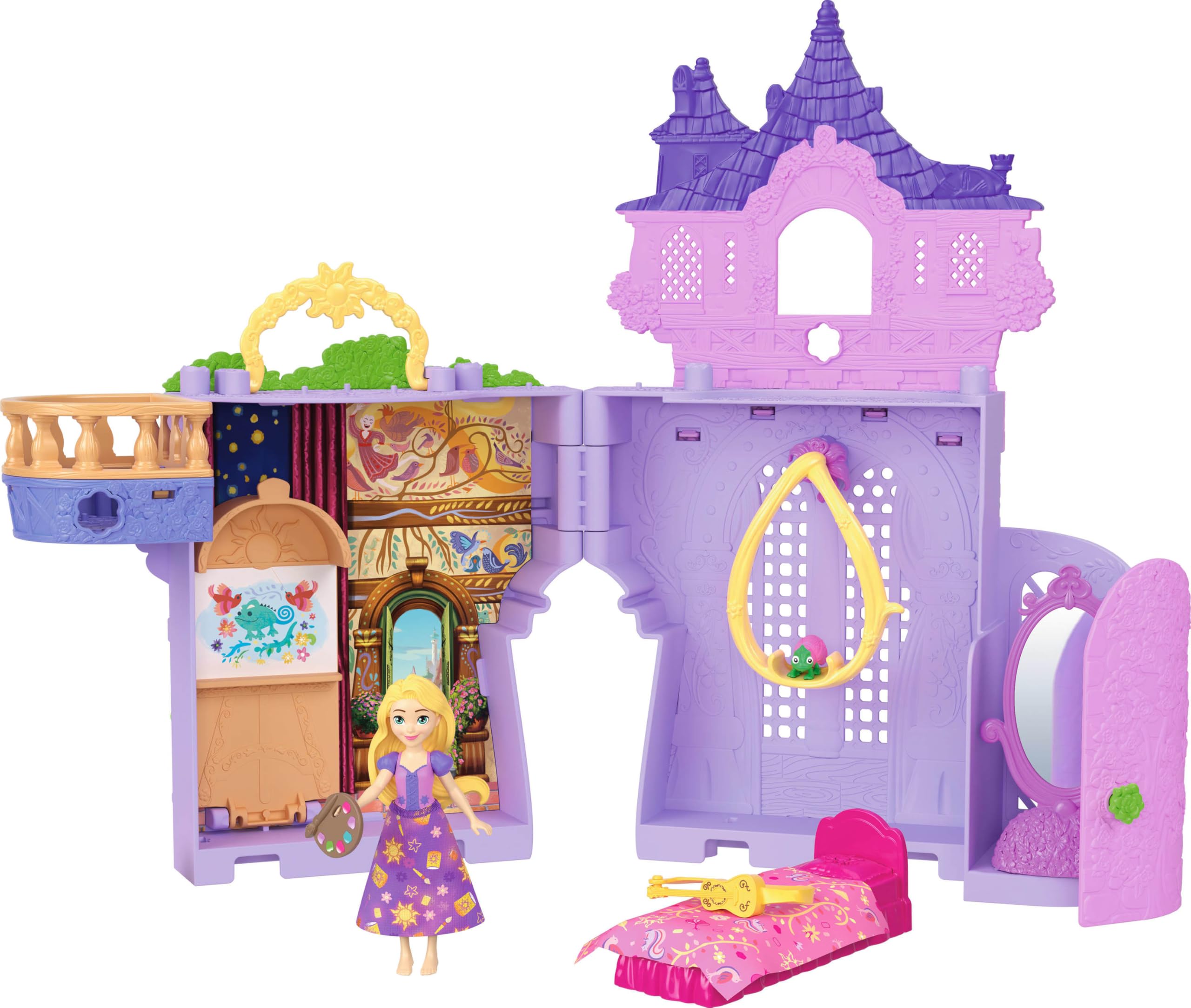 Disney Princess Rapunzel's Tower Playset With Doll, Tower Dollhouse And 15 Accessories