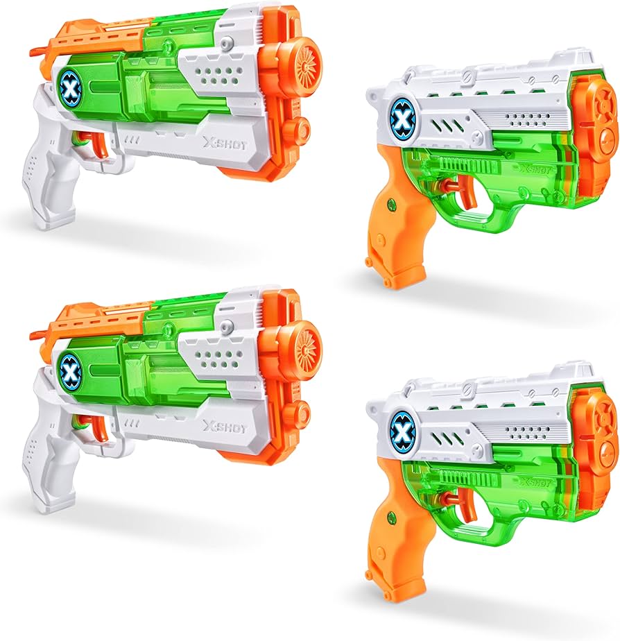 X-Shot Fast Fill Combo Pack - 2 Micro And 2 Nano Water Guns