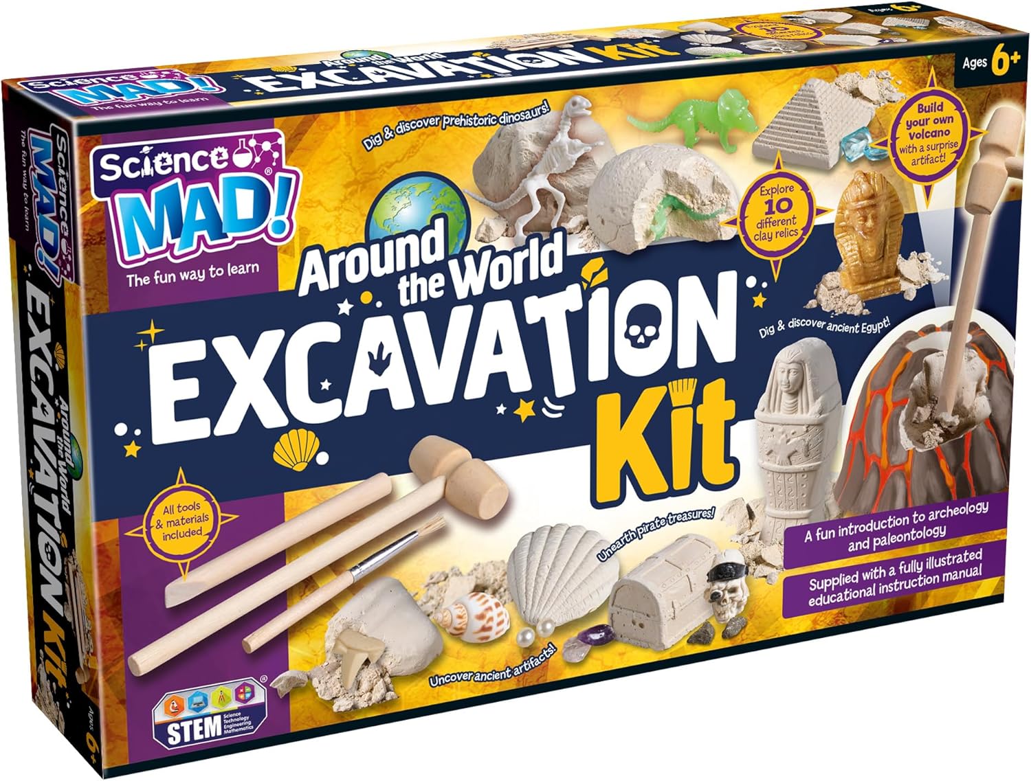 Science Mad Around The World 10 In 1 Excavation Kit