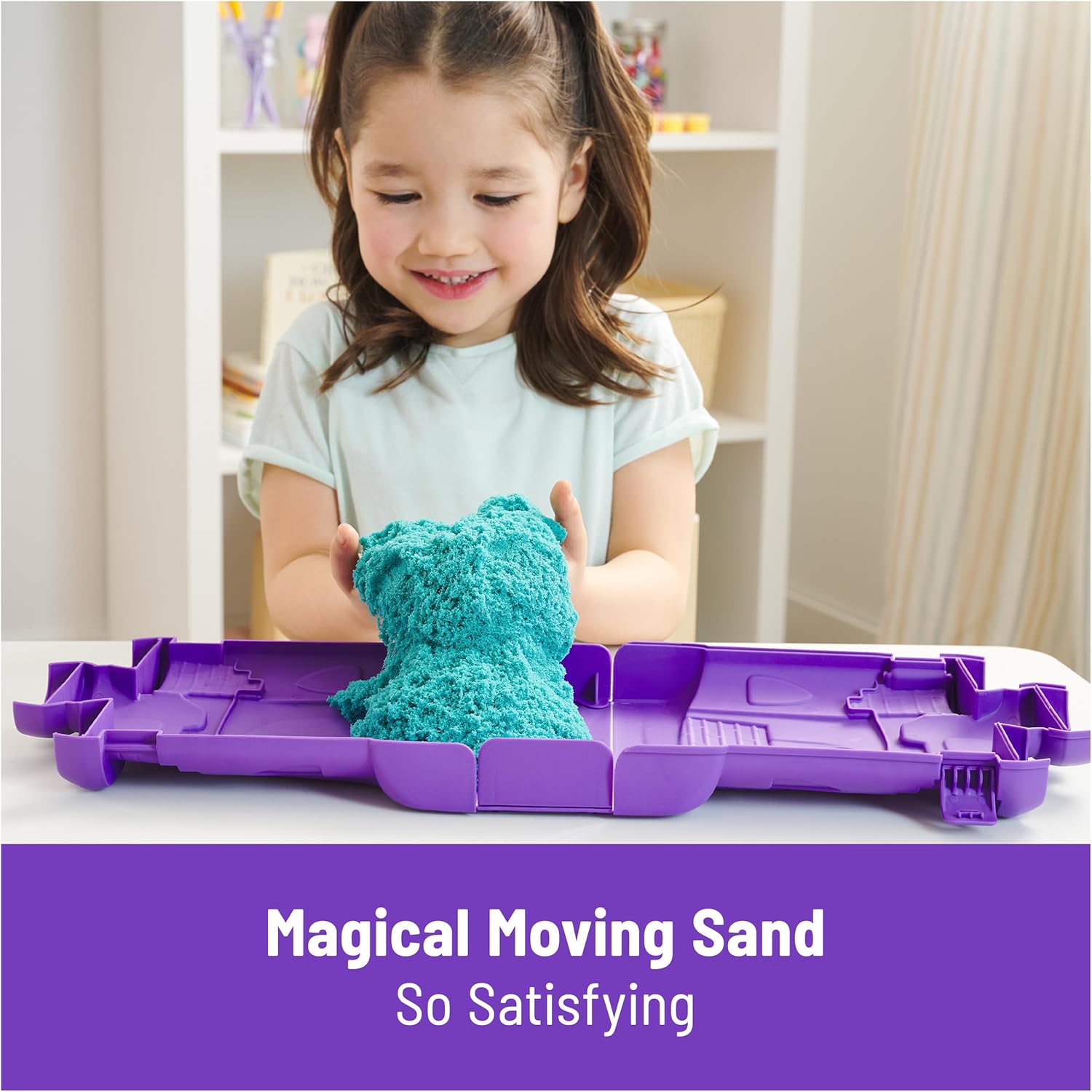 Kinetic Sand, Castle Case With 1Lb Teal Sand