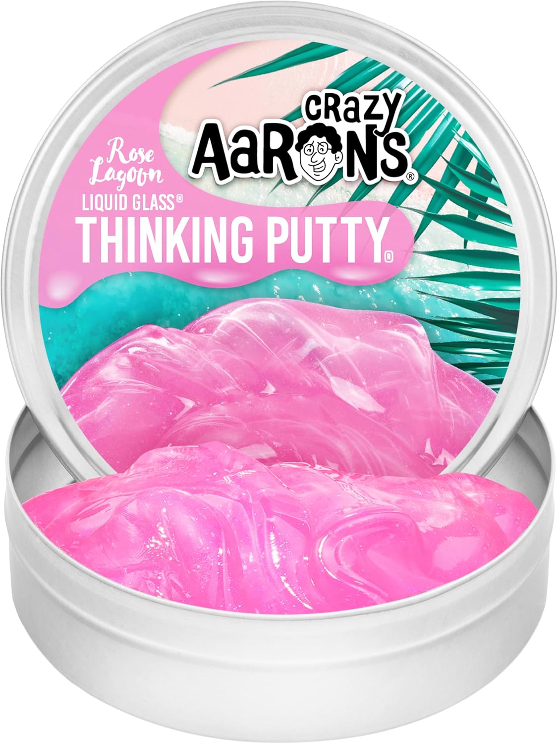 Crazy Aaron's Thinking Putty Liquid Glass Rose Lagoon