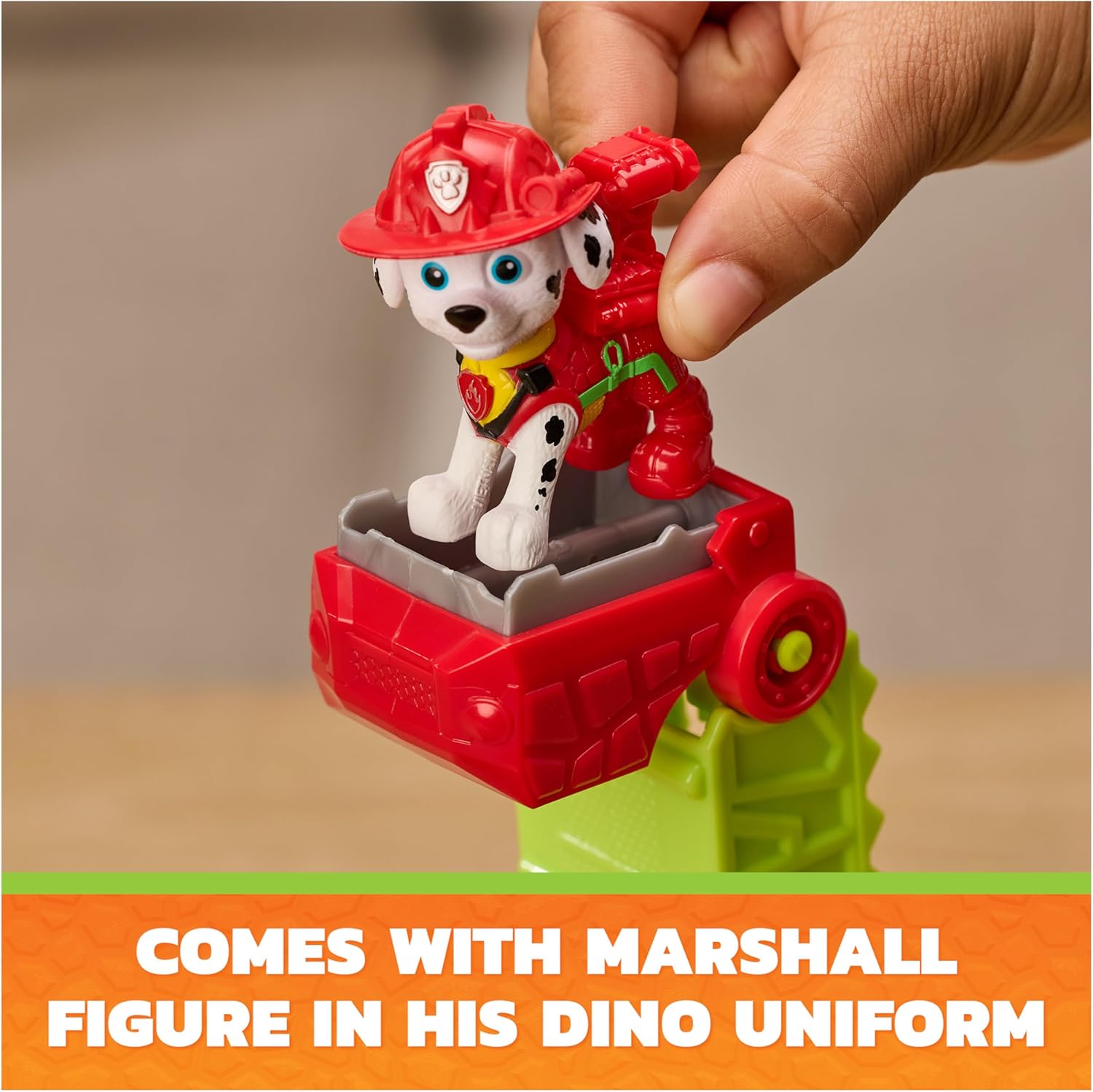 Paw Patrol: The Dino Movie Dino Rescue Responder Over 25.4 Cm Long Firetruck With Marshall Action Figure And 3 Projectiles