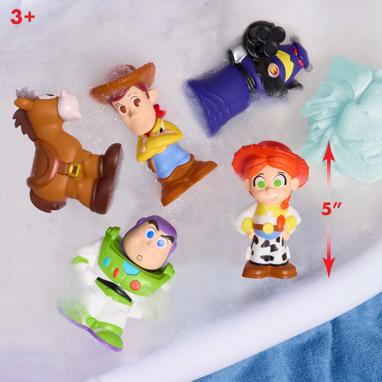 Disney Toy Story Bath Caddy With 5 Bath Toy Figures