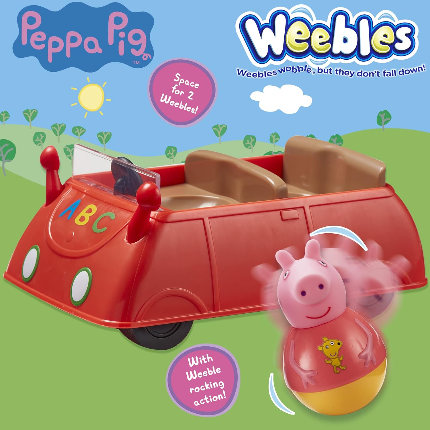 Weebles - Peppa Pig Push-Along Wobbily Car