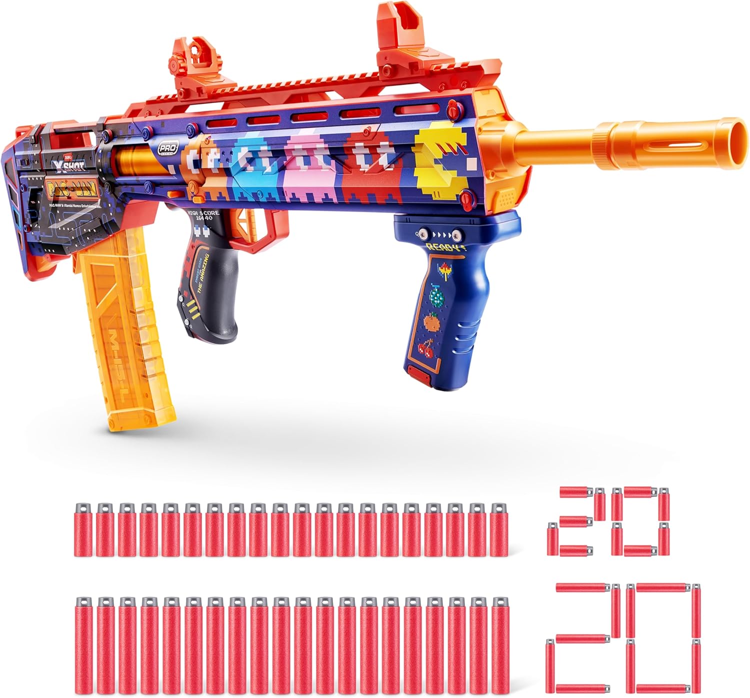 Zuru Xshot Skins Pro Series Pac-Man Long Shot (Includes 40 Darts)