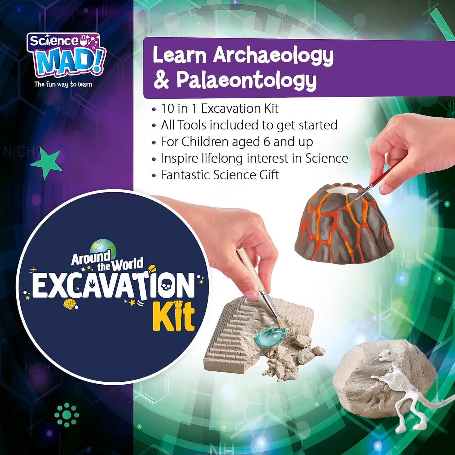 Science Mad Around The World 10 In 1 Excavation Kit