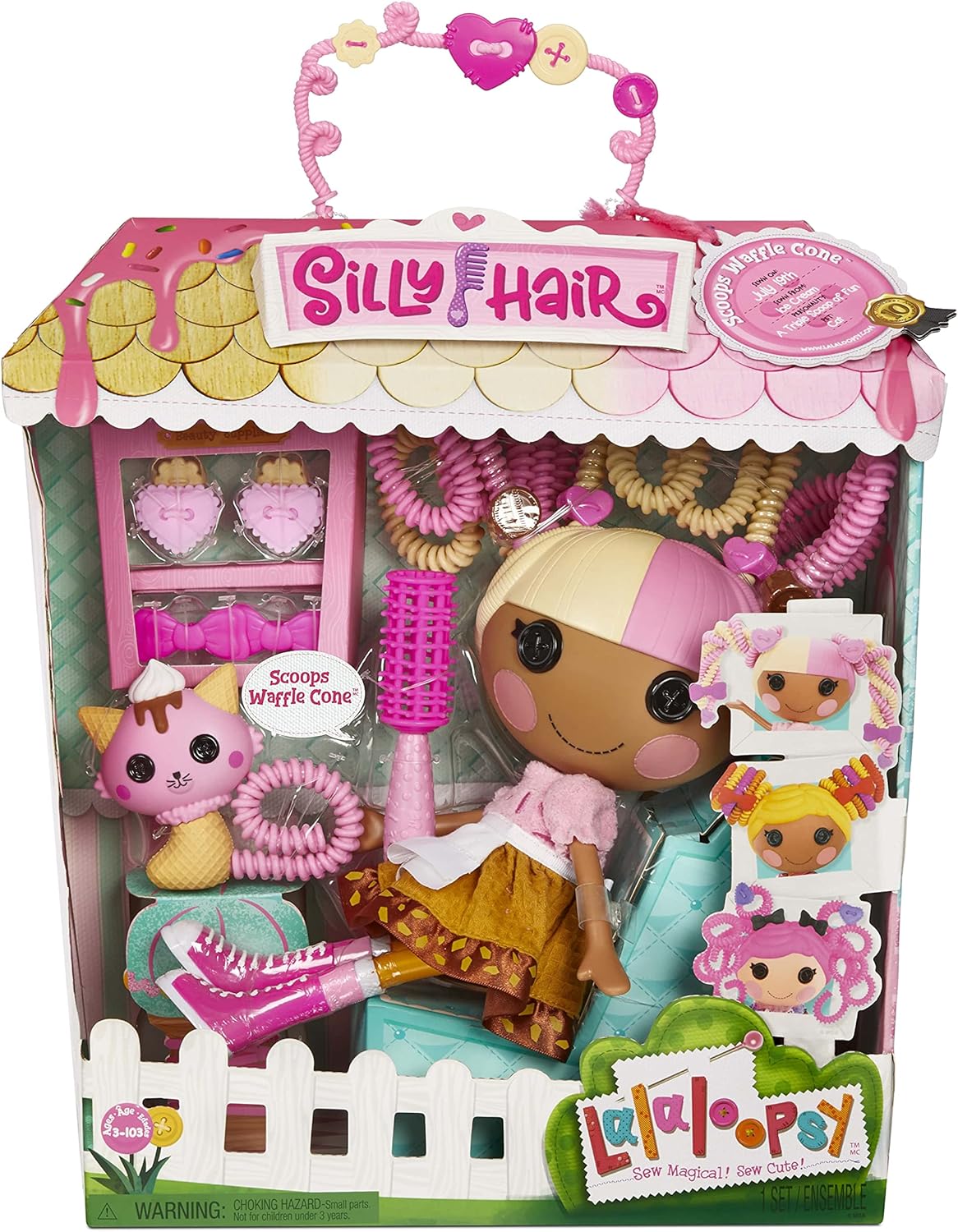 Lalaloopsy Silly Scoops Waffle Cone With Pet Cat-33 Cm Ice Cream Theme Styling Doll